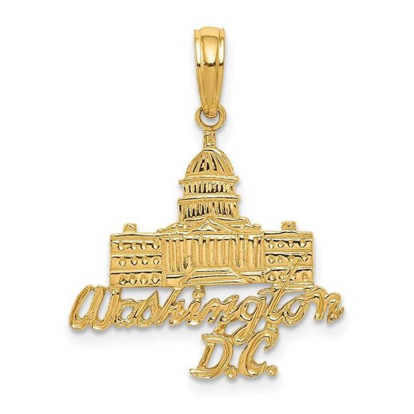14k Yellow Gold WASHINGTON D.C. Capitol Building Pendant